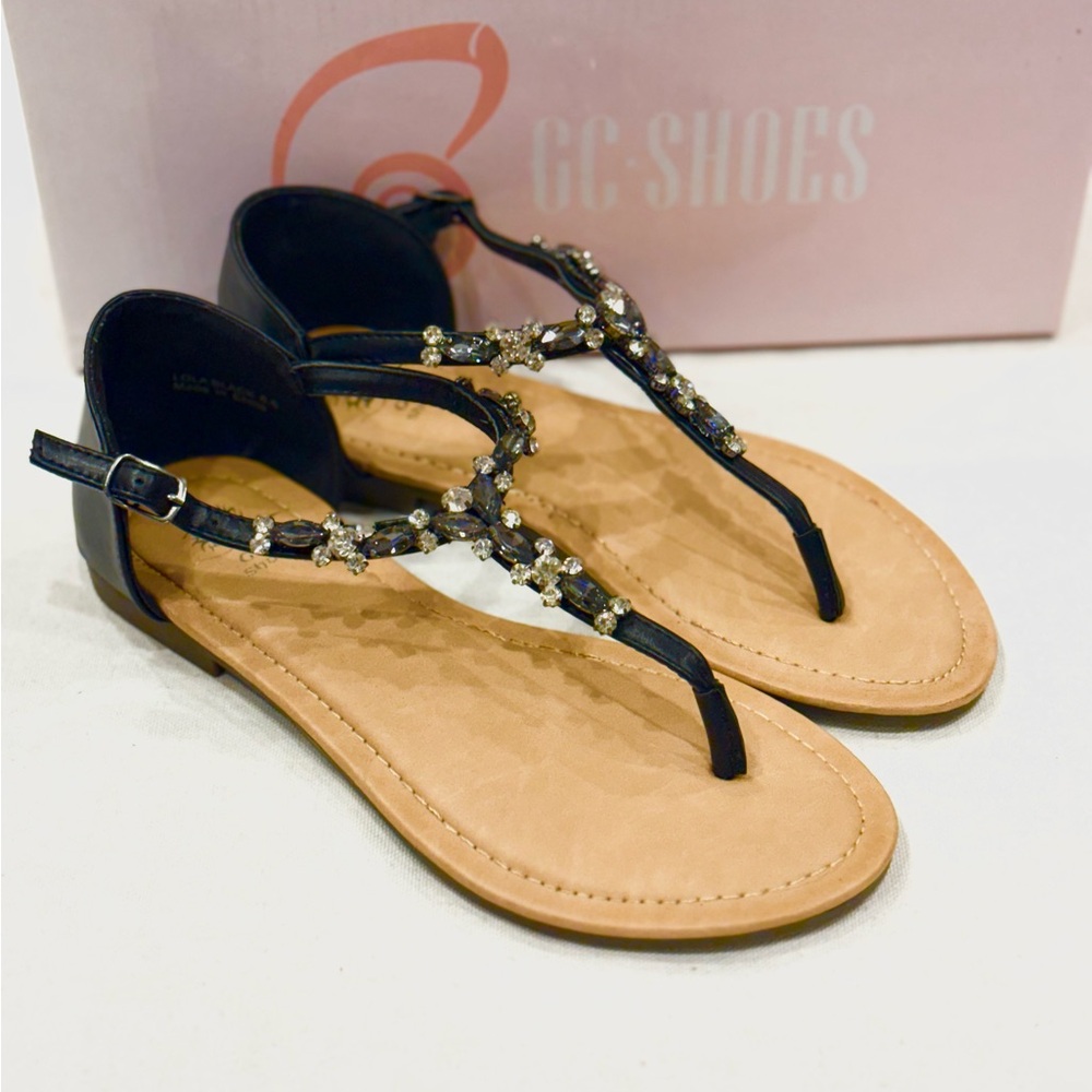GC Shoes Lola Embellished Women's Sandals Color Black